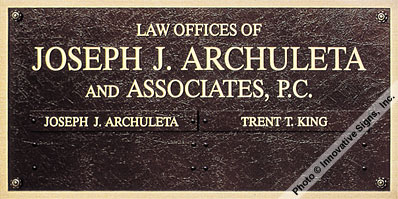 Click to view other images of this Cast Bronze Law Sign Archuleta_Plaque_Cast_Bronze_Law_Sign