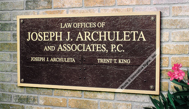 Click for Specs on this Cast Bronze Law Sign Archuleta_Plaque_Cast_Bronze_Law_Sign