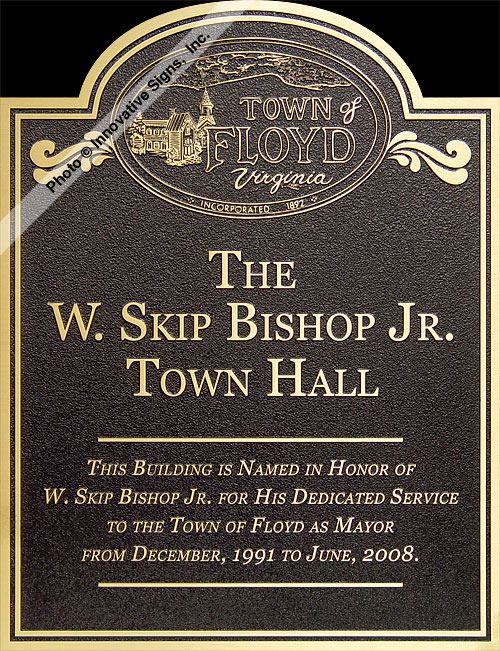 Click for Specs on this Etched Bronze Government Facility Plaque Floyd_CU_Etched_Bronze_Government_Facility_Plaque